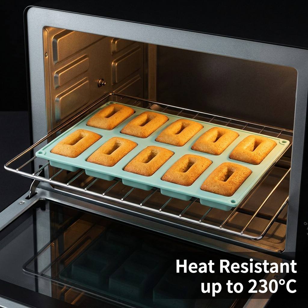 Soap Making Items - Non-stick 10-Hole Rectangle Silicone Baking Mold