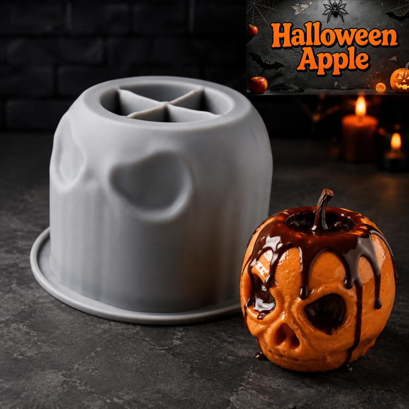 Soap Making Easy - Halloween skull apple silicone mold, creative