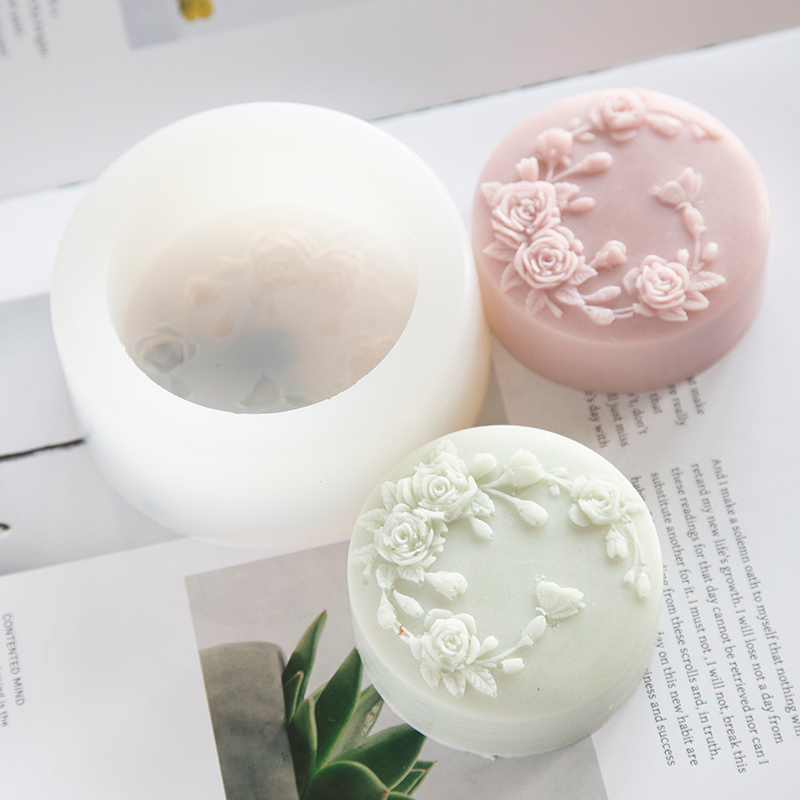 Soap Making Things - Round Shape Rose Flower Handmade Soap