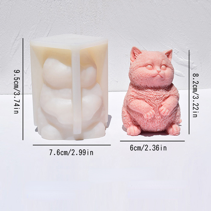 3D Fat Cat Silicone Candle Mol - огляд і ціна Soap Making Animal Fat