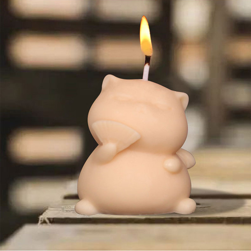 Cute Fat Cat Silicone Candle M - огляд і ціна Soap Making Animal Fat