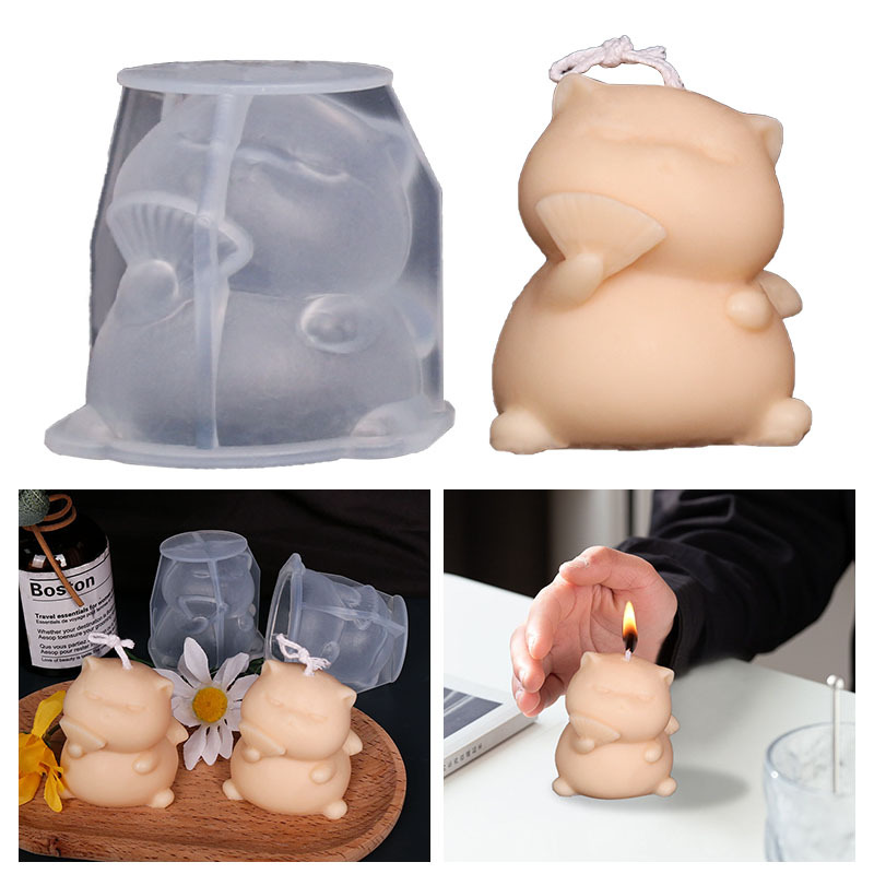 Cute Fat Cat Silicone Candle M - огляд і ціна Soap Making Animal Fat