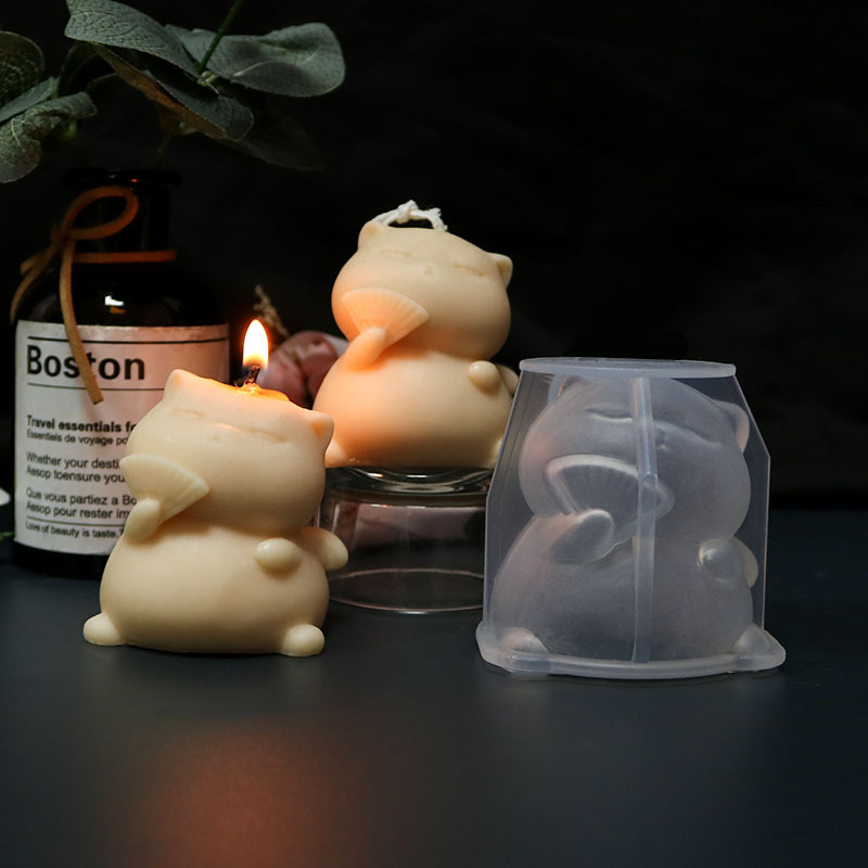 Cute Fat Cat Silicone Candle M - огляд і ціна Soap Making Animal Fat