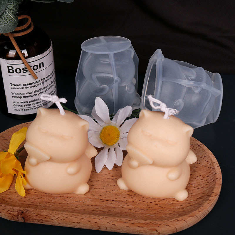 Cute Fat Cat Silicone Candle M - огляд і ціна Soap Making Animal Fat