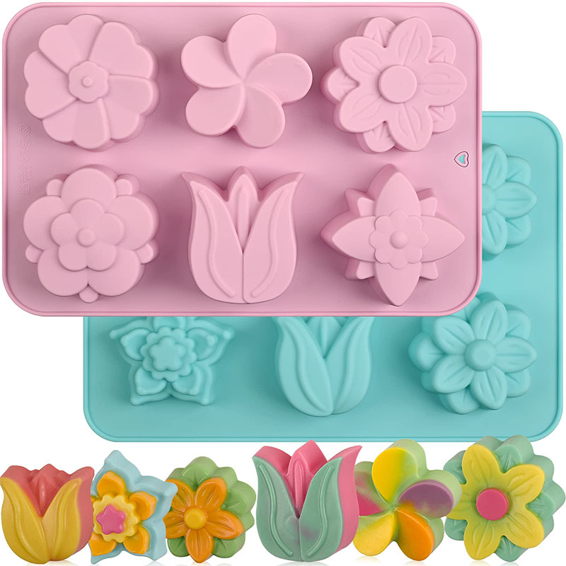 Silicone Flower Cake Molds 6-C - огляд і ціна Soap Making Websites