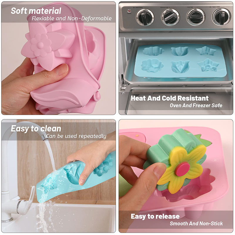 Silicone Flower Cake Molds 6-C - огляд і ціна Soap Making Websites