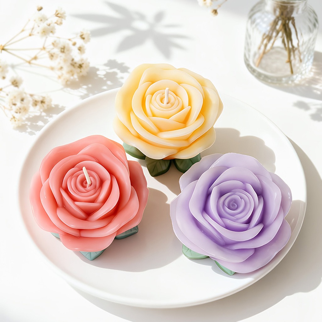 3D Rose Candle Mold with Leave - огляд і ціна Soap Making With Soap Base