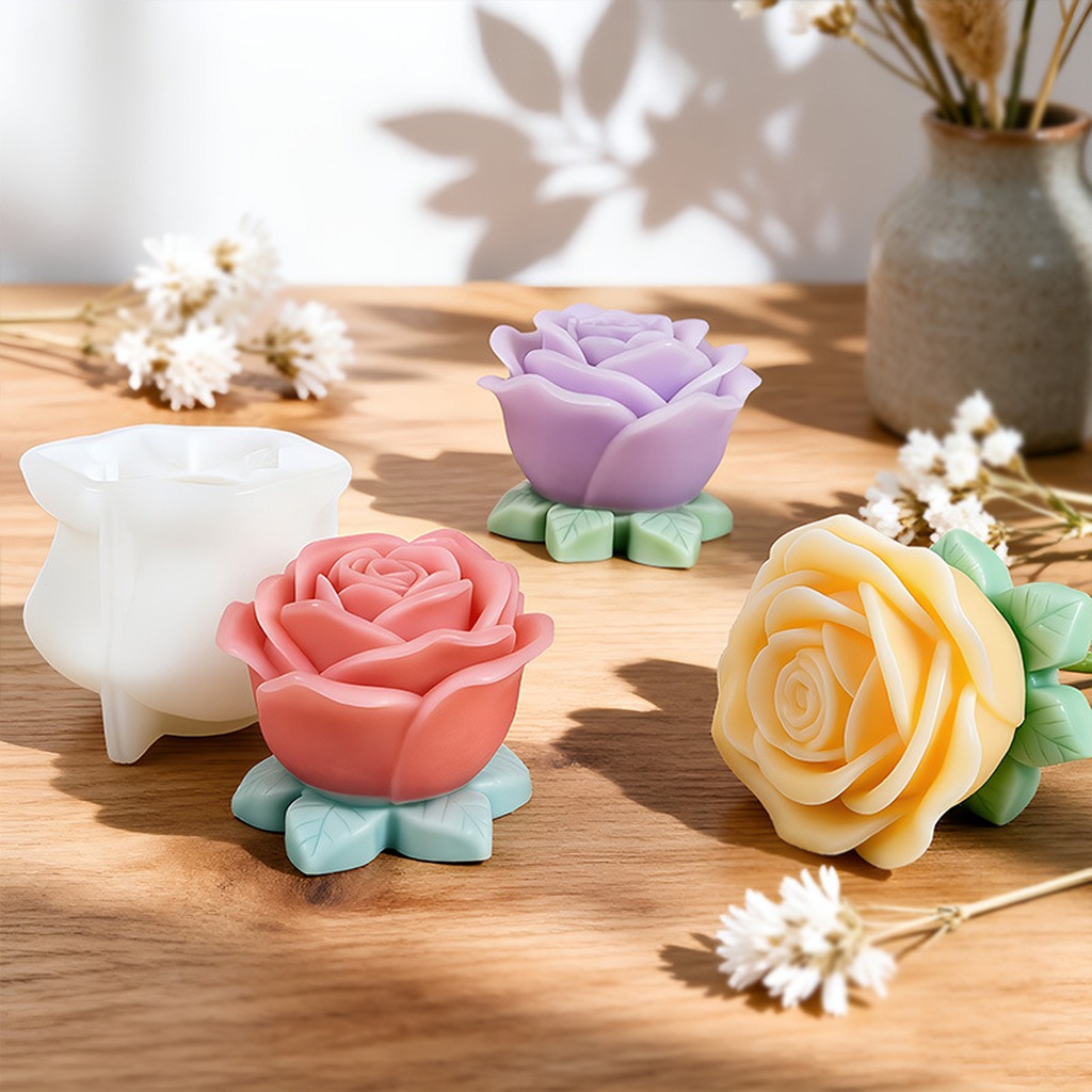 3D Rose Candle Mold with Leave - огляд і ціна Soap Making With Soap Base